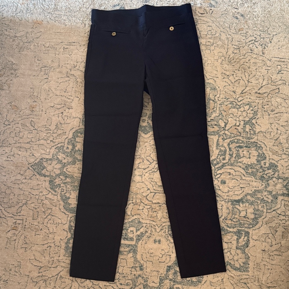 Anne Klein Navy Blue Straight Leg Pants